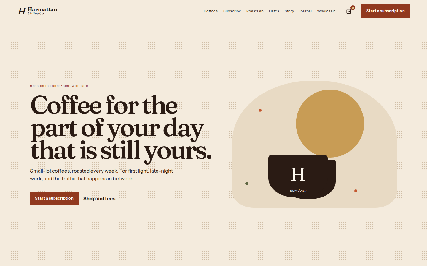 Harmattan Coffee Co. desktop preview