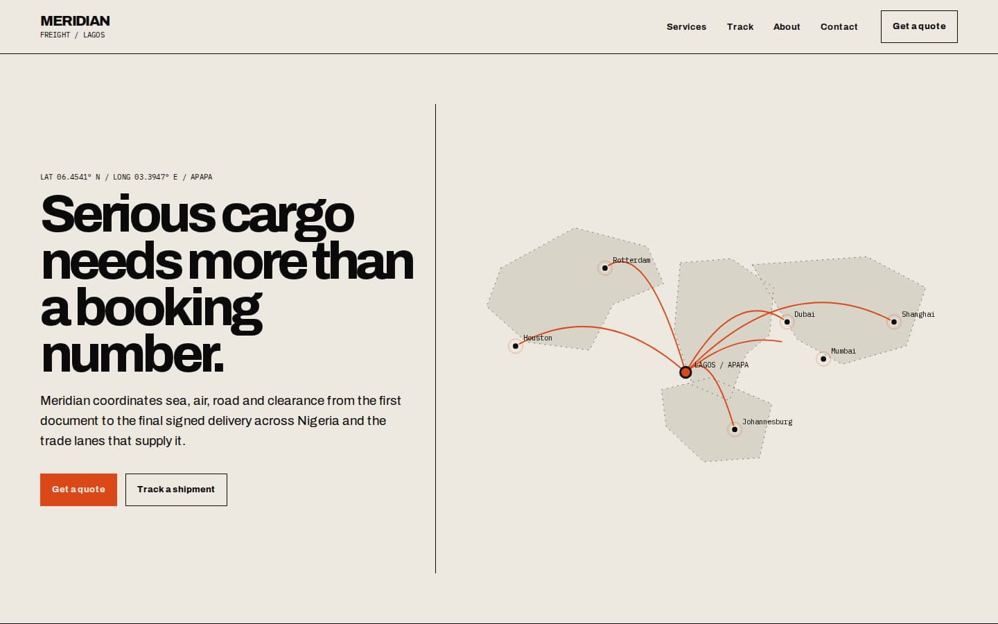 Meridian Freight desktop preview